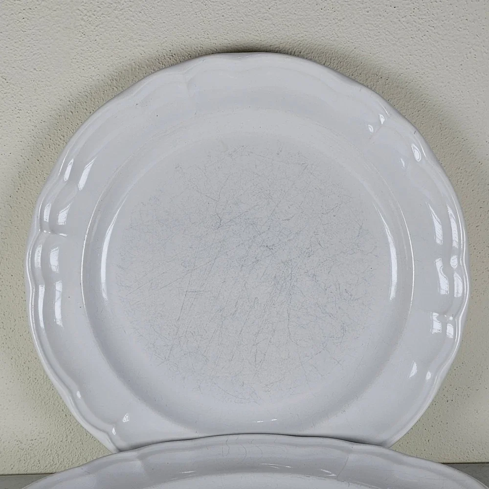 SET OF 2 PFALTZGRAFF GAZEBO WHITE DINNER PATES 10 3/8